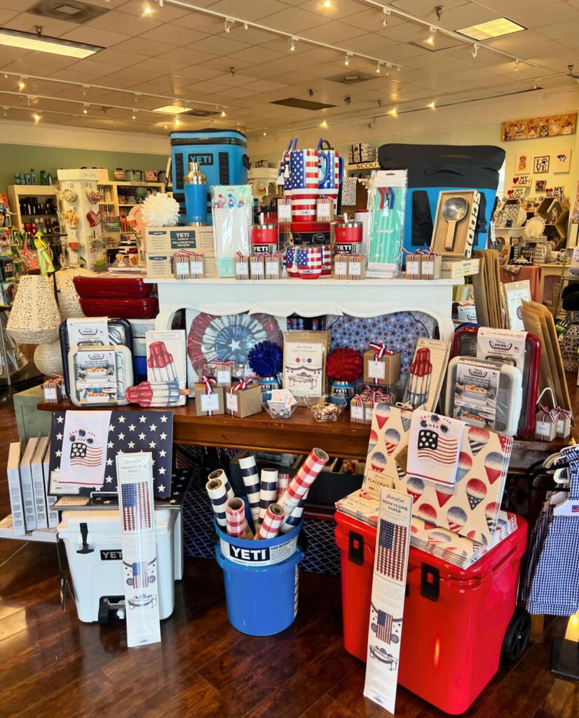 store display of patriotic goods